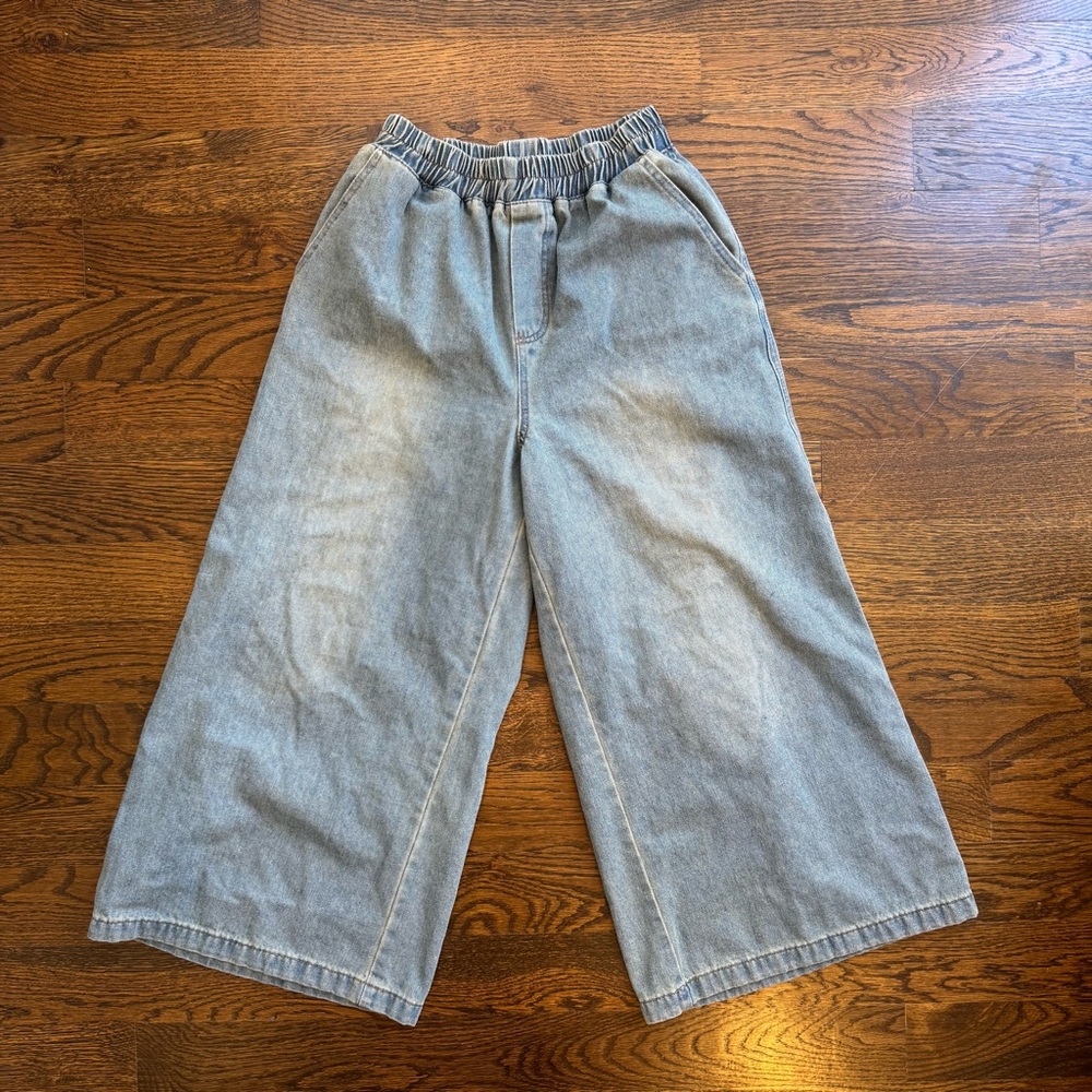 Wide-Leg Denim Pants